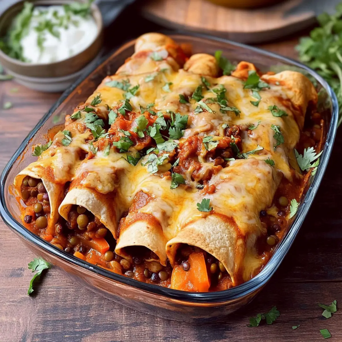 Savor These Flavorful Vegan Enchiladas With Lentils Today