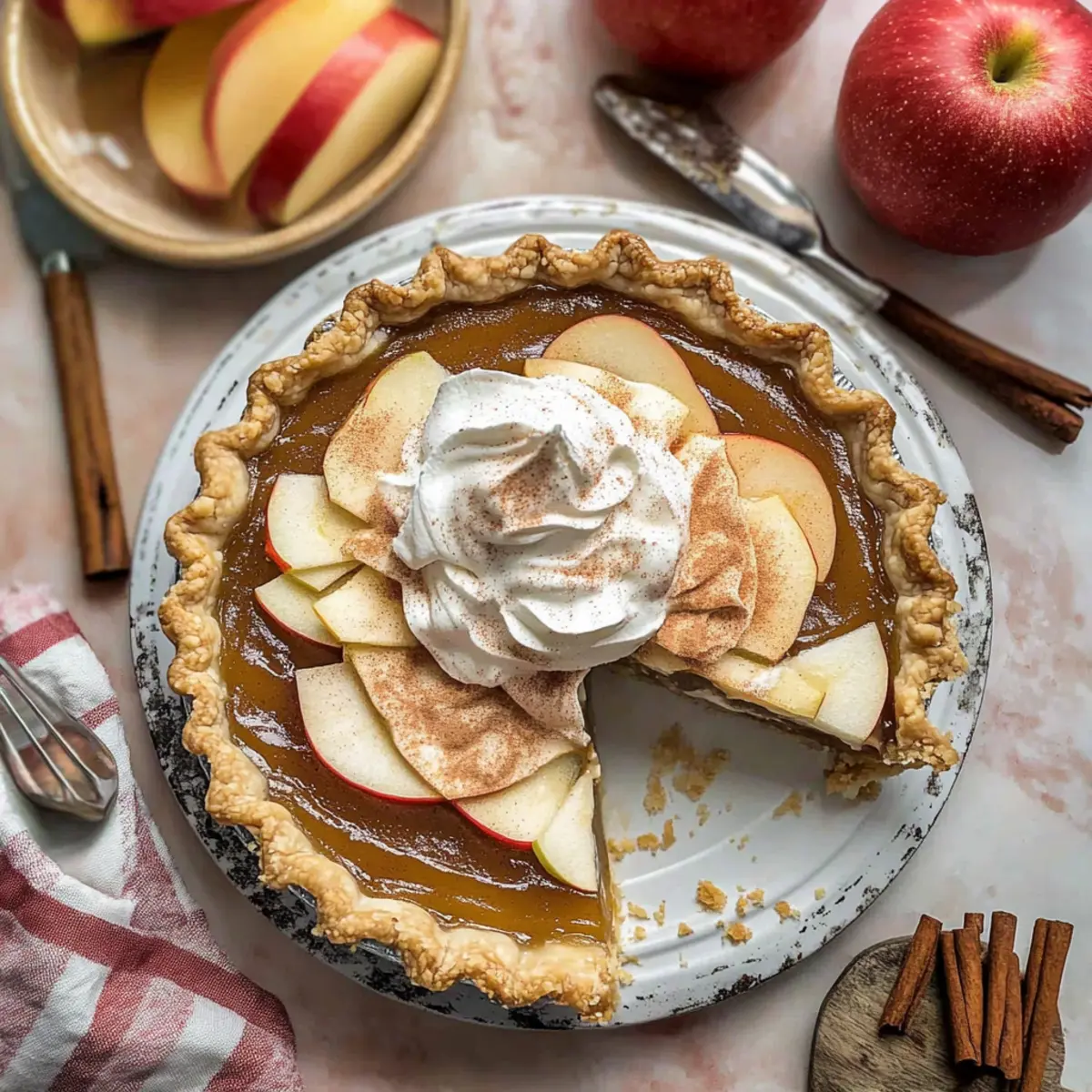 Heavenly Apple Butter Pie with Cinnamon Whipped Cream Delight