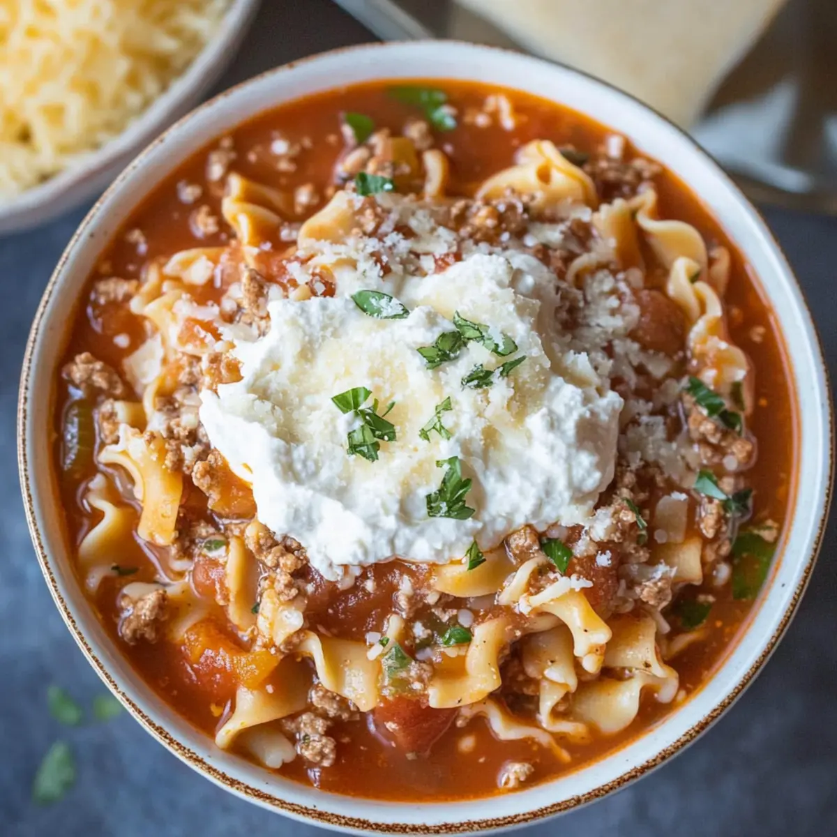 Irresistible Lasagna Soup That’s Cheesy and Comforting