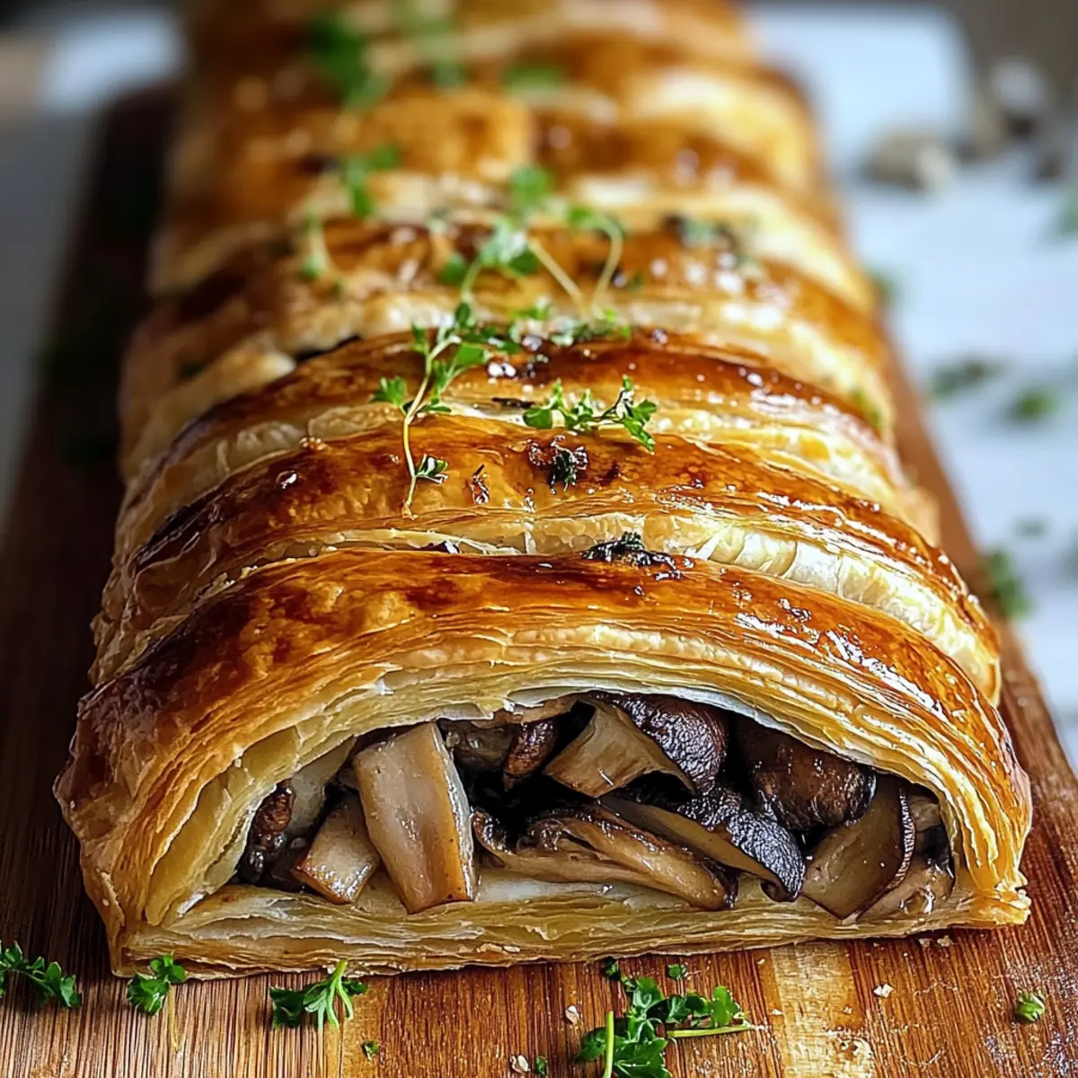 Savor Every Bite of Mushroom & Gruyère Puff Pastry Braid