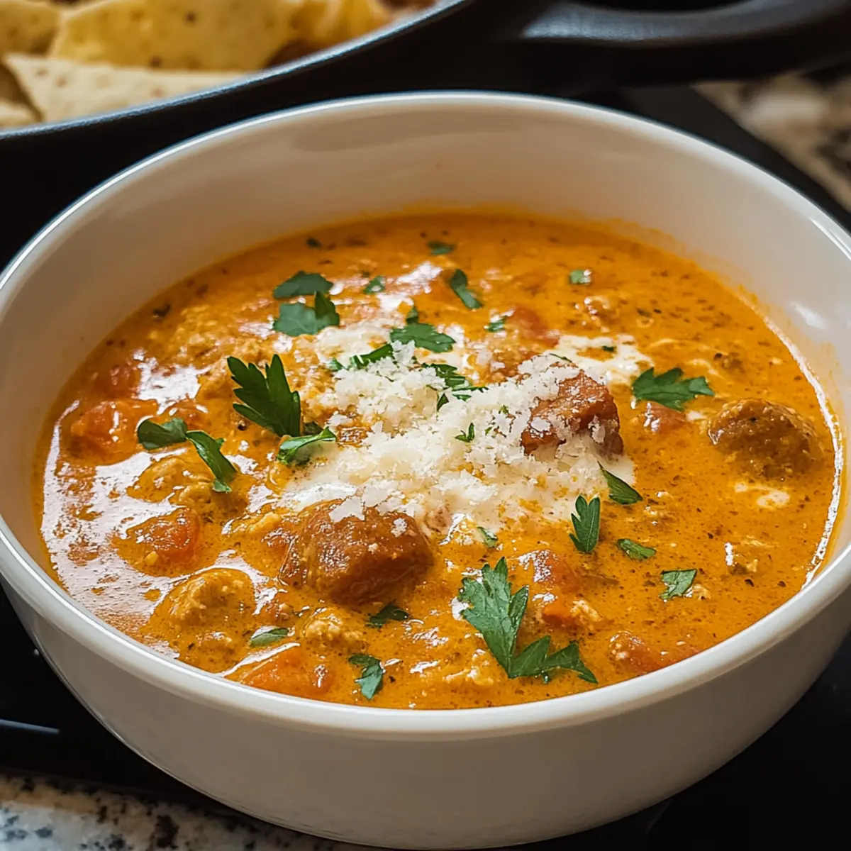 Cozy Up with Hearty Sausage & Tomato Cream Cheese Soup