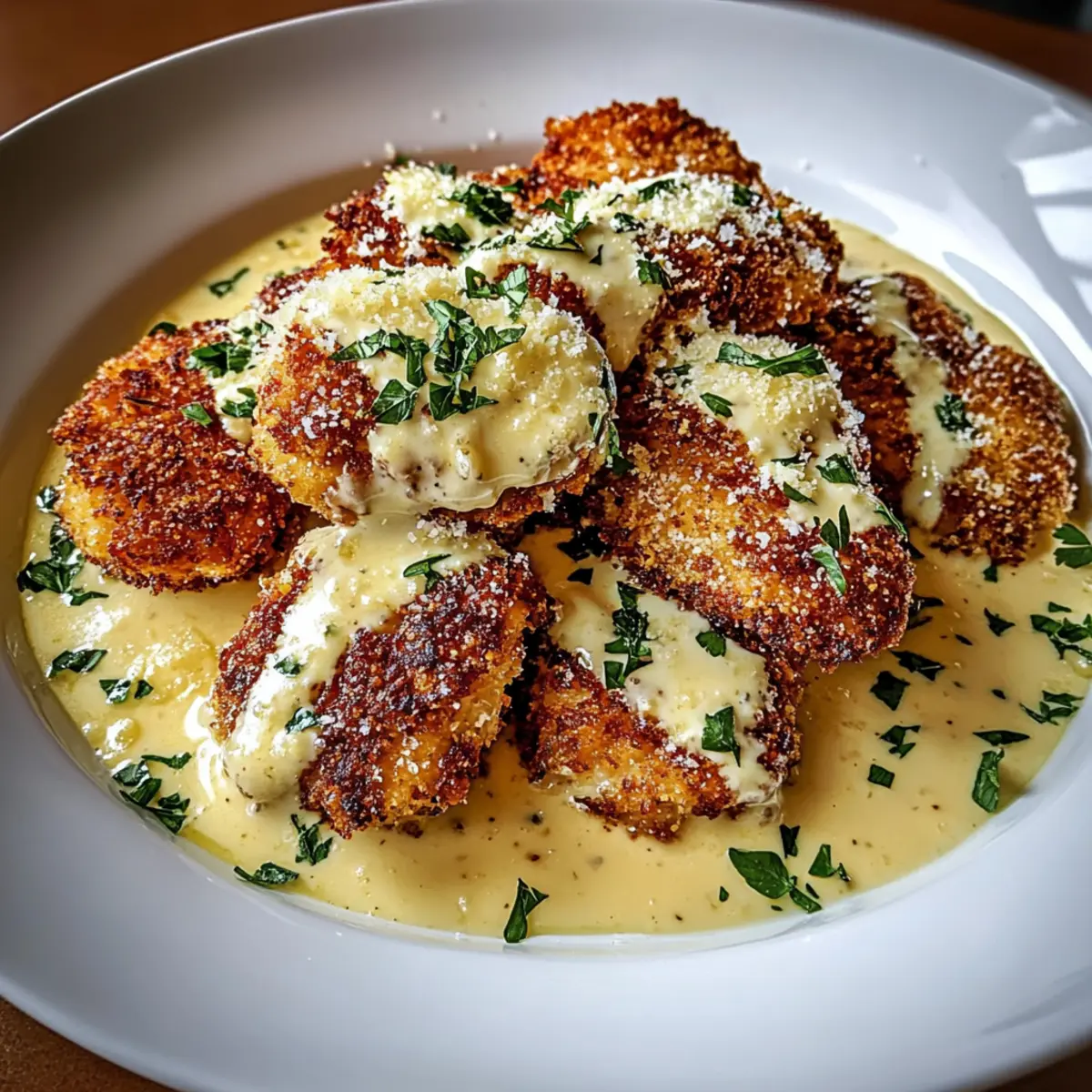 Crispy Parmesan Chicken with Creamy Garlic Bliss