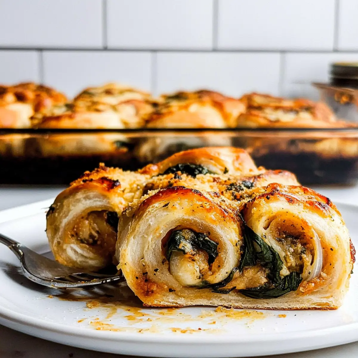 Savory Vegan Caramelized Onion & Spinach Pizza Rolls Delight