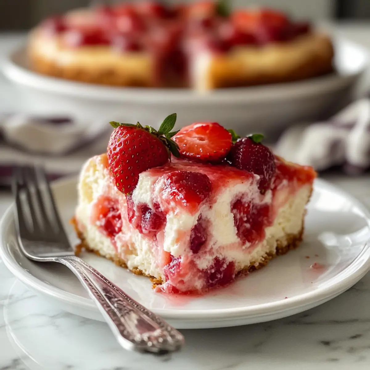 Irresistible Strawberry Cheesecake Dump Cake for Easy Indulgence