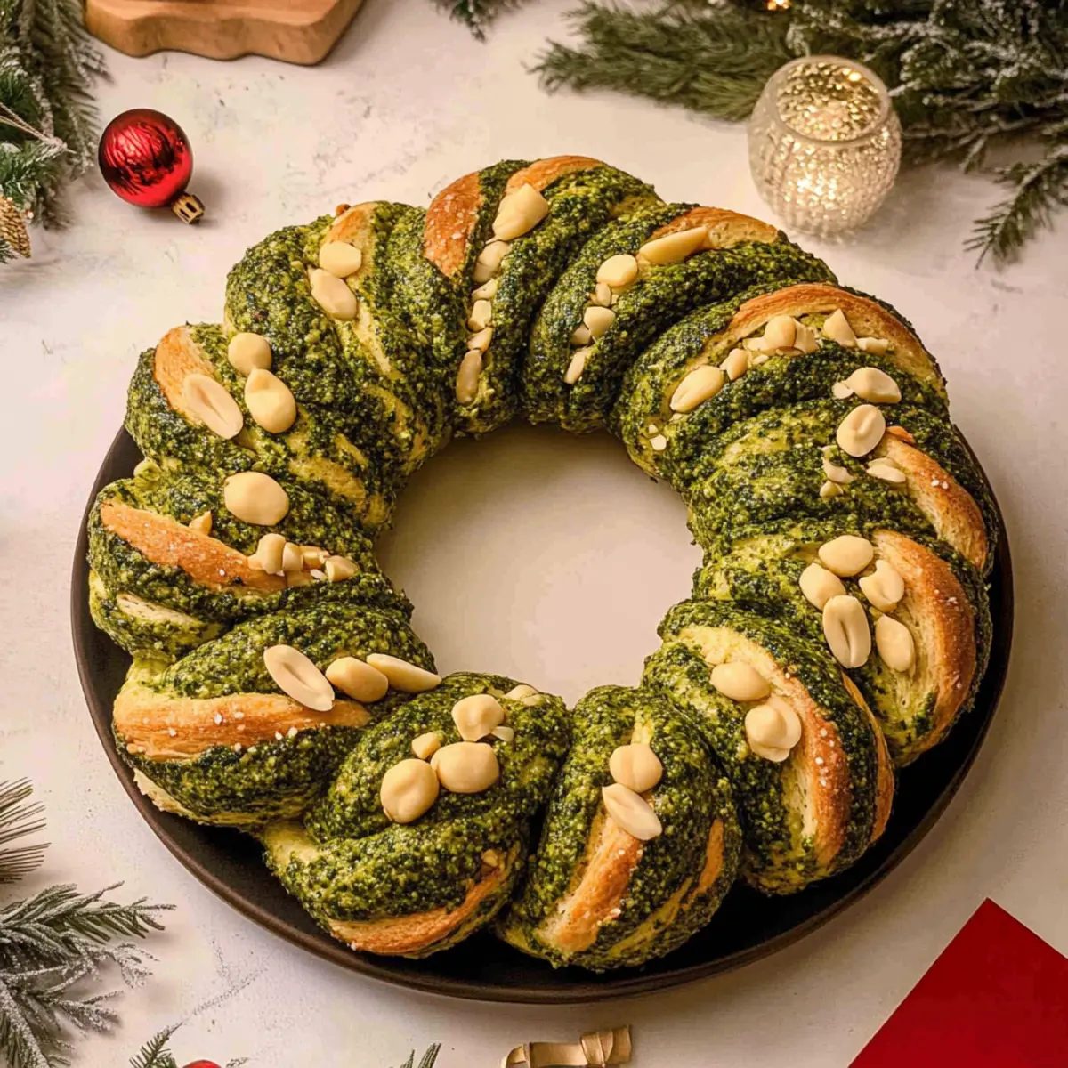 Vegan Pesto Bread Wreath: A Show-Stopping Holiday Delight