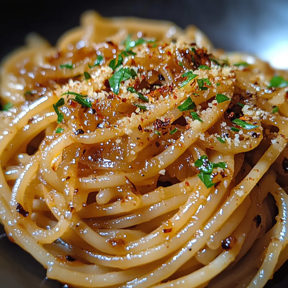 Savory Onion Pasta with Chili Oil for a Cozy Night In