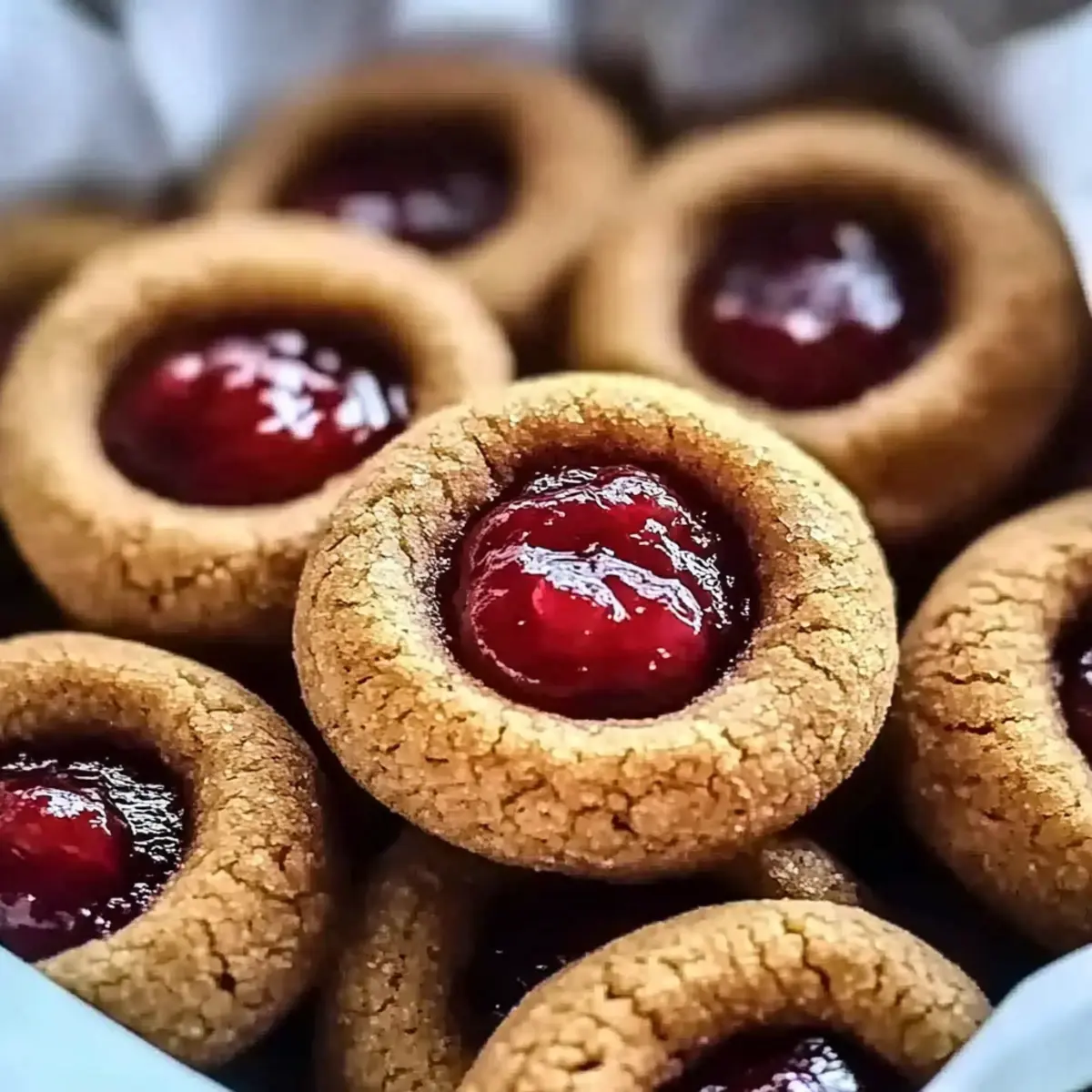 Gingerbread Thumbprint Cookies with Cranberry Jam Bliss