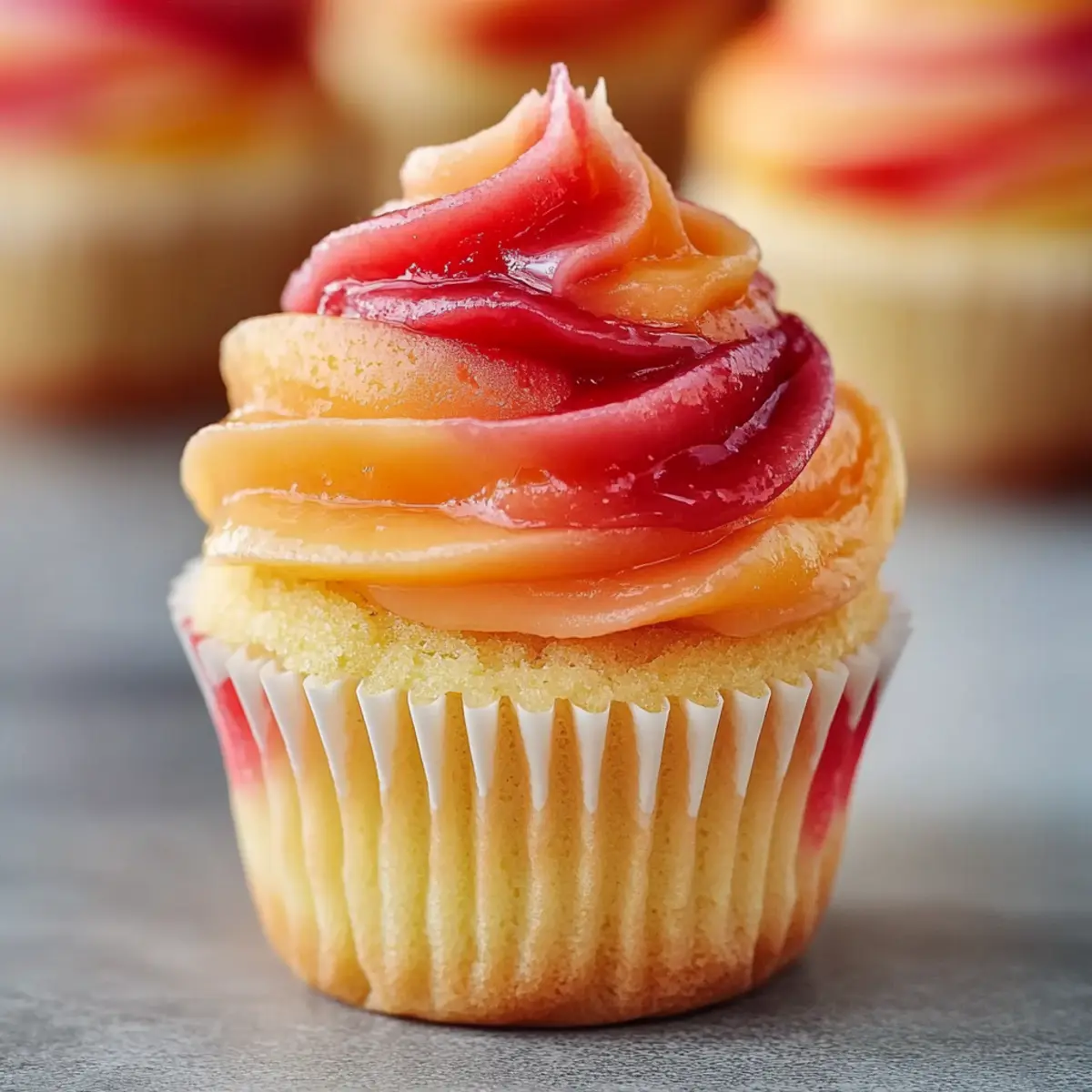 Mango Strawberry Sunset Cupcakes for a Tropical Treat