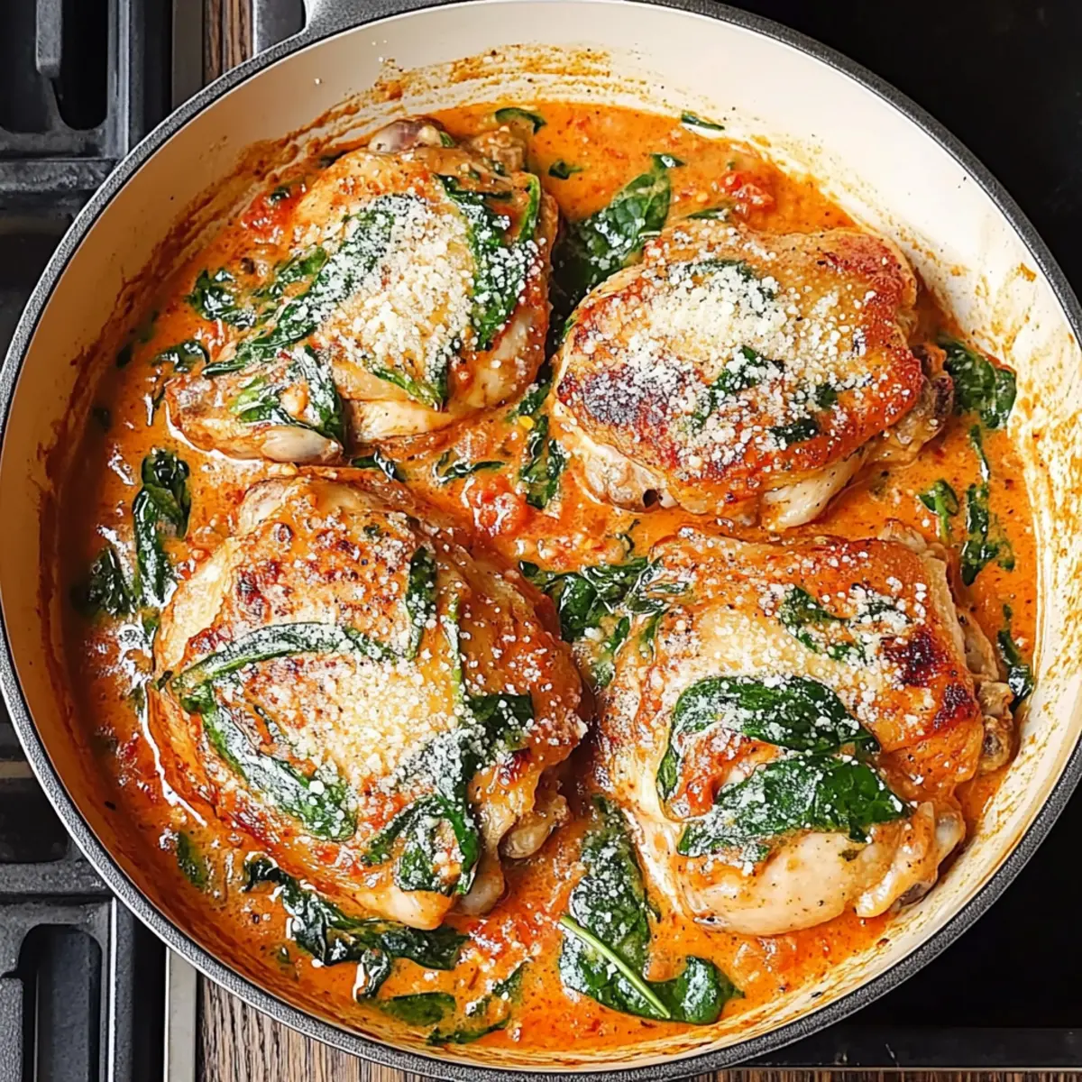 Skillet Chicken Thighs with Creamy Tomato Bliss in 30 Minutes
