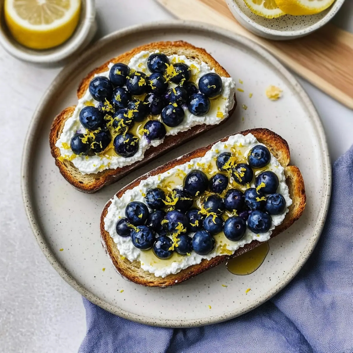 Lemon Blueberry Ricotta Toast: Fresh Flavor Awaits!