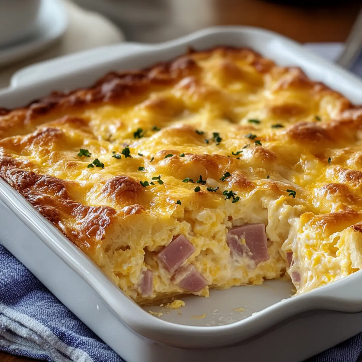 Pillsbury Breakfast Casserole with Ham and Cheese Delight