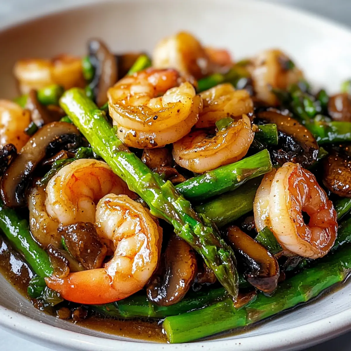 Savory Shrimp and Asparagus Stir-Fry with Mushrooms Delight