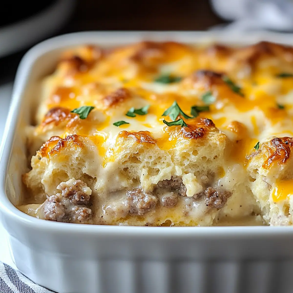 Savory Biscuits and Gravy Breakfast Casserole for Comfort Mornings