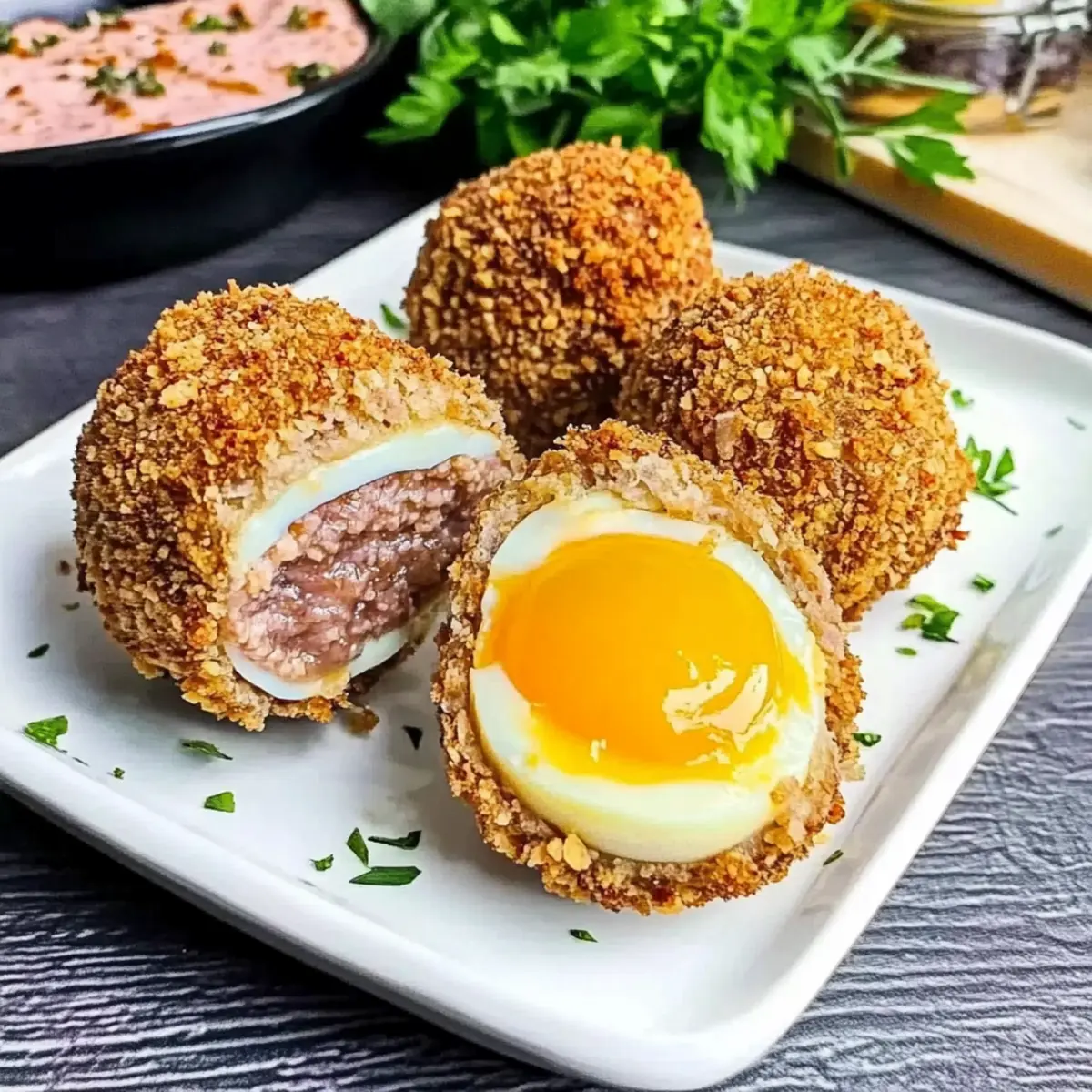 Irresistible Baked Scotch Eggs with Jammy Yolk Delight