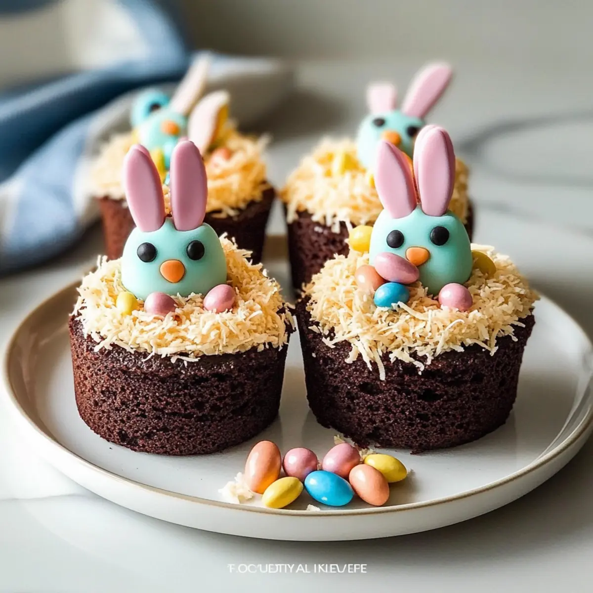 Chocolate Bunny Nest Mini Cakes that are Cute and Delicious