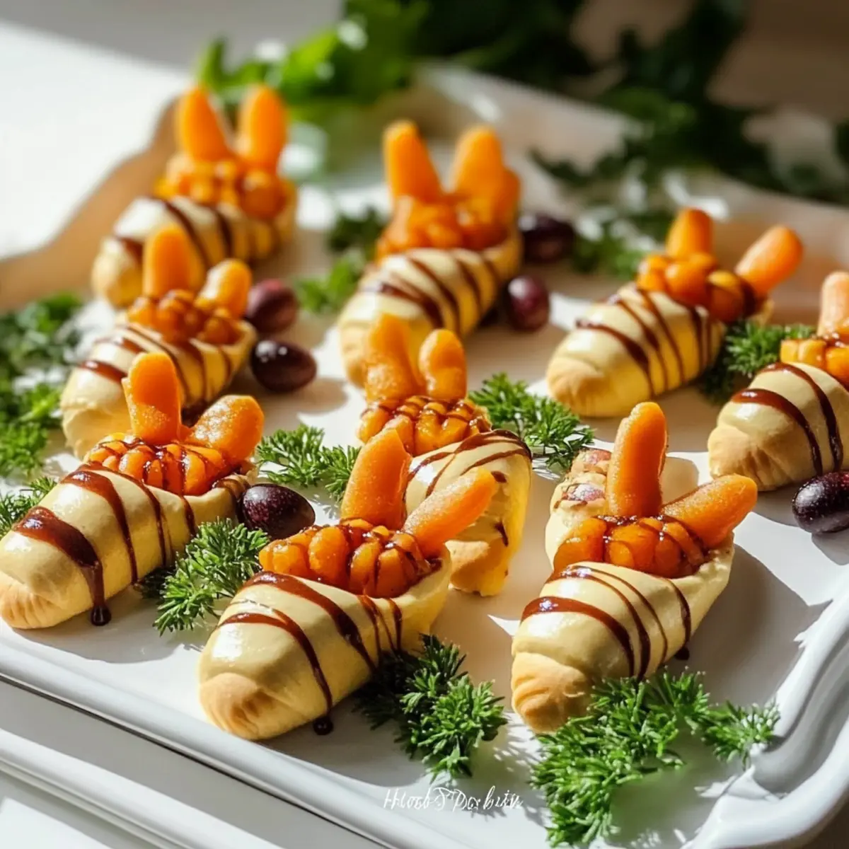 Mini Carrot-Shaped Pigs in a Blanket for Easter Fun
