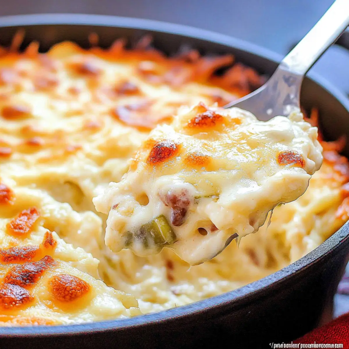 Irresistibly Cheesy Green Chile Queso Potatoes to Savor